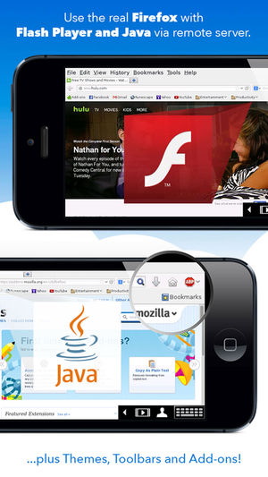 VirtualBrowser for Firefox with Flash-browser, Java Player and Add-ons - iPhone Edition