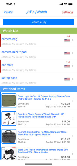 BayWatch - 新建项目拍卖警报和列表查找新政对eBay